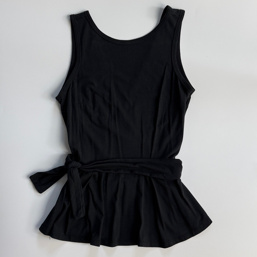 ETT:TWA by ANTHROPOLOGIE black sleeveless tie waist tank top XS
